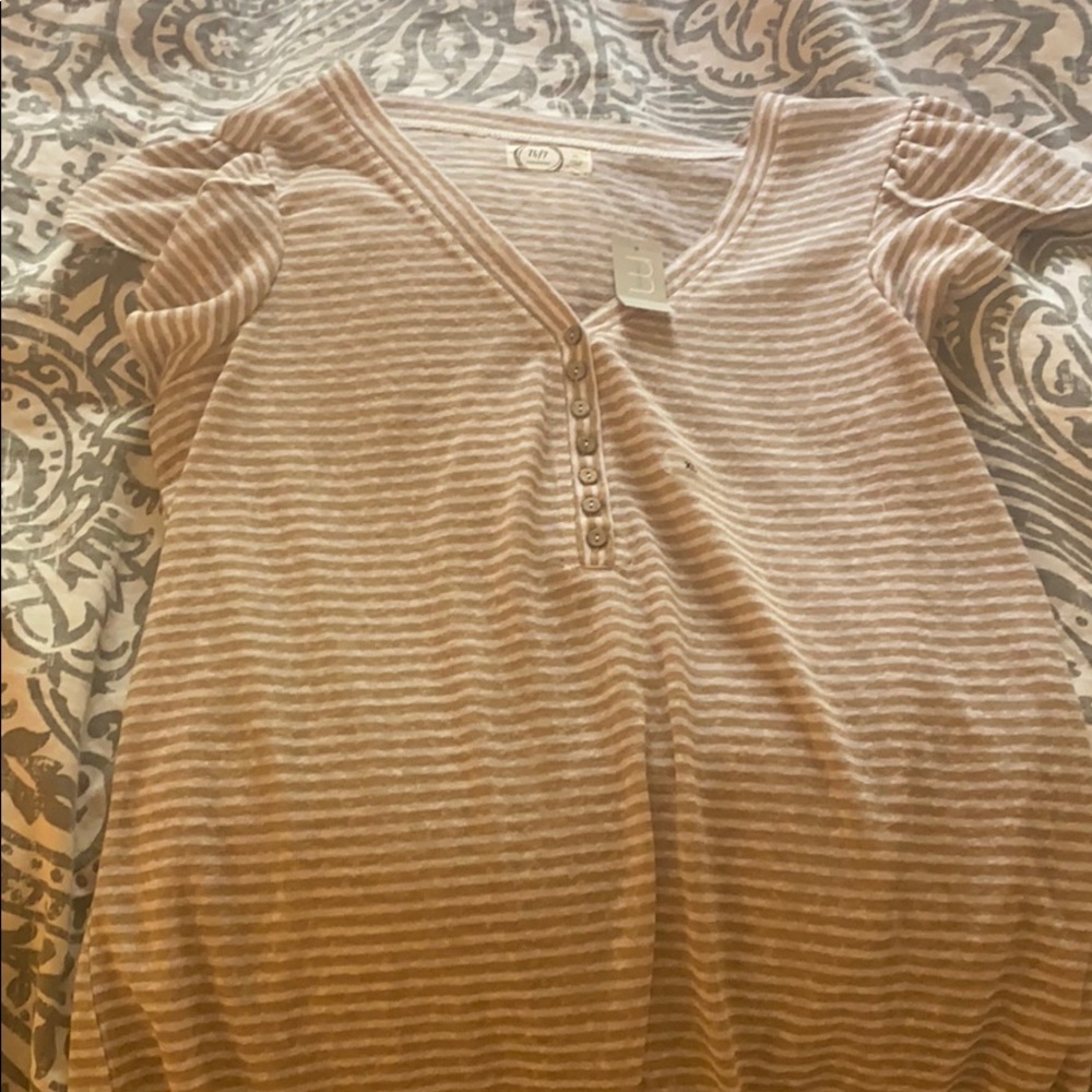 Striped ruffle top